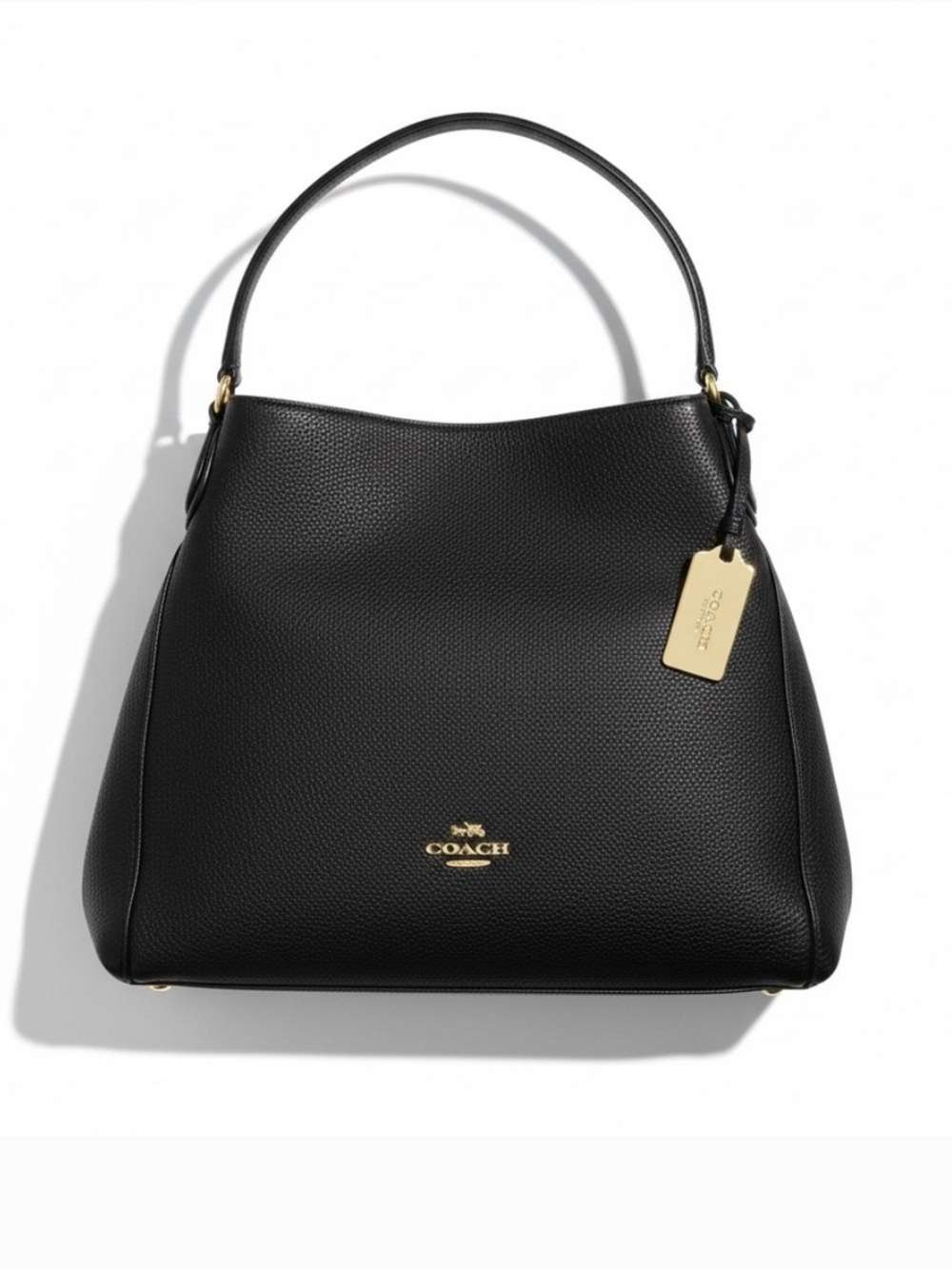Coach Edie Shoulder Bag 31 Pebbled Leather-Black